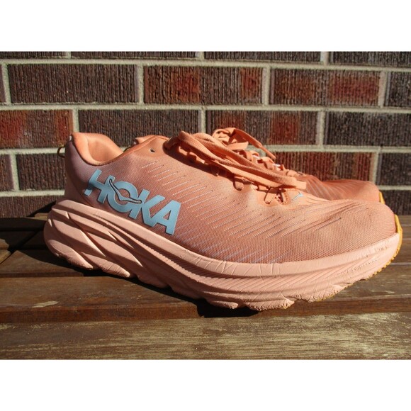 Hoka One One Rincon 3 Women 10.5 B Peach Orange Athletic Running Shoes 1119396 - Picture 2 of 14